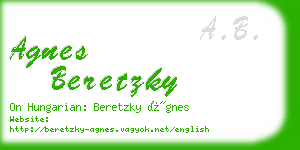 agnes beretzky business card